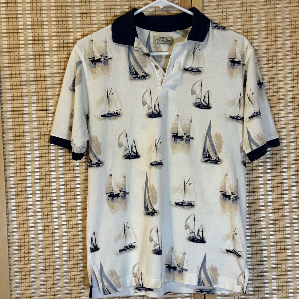 St Johns Bay Mens S Polo Shirt Boats Preppy Coastal Grandpacore Dad Activewear